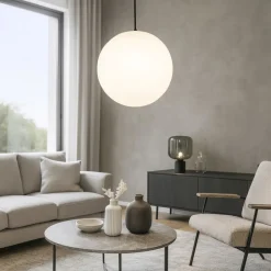 Lampadari Cucina-Ideal Lux Sole sp1 d50 lampadario da cucina boccia sfera bianca