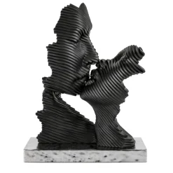 Soprammobili Moderni-Bongelli Preziosi Soprammobile scultura bacio stilizzato nero argento