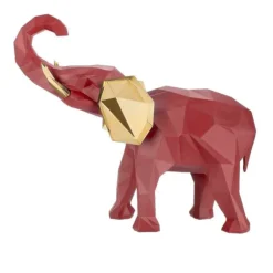 Soprammobili Moderni-Bongelli Preziosi Soprammobile elefante rosso oro 32x27cm design moderno