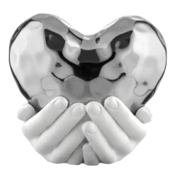 Soprammobili Moderni-Bongelli Preziosi Soprammobile mani cuore argento 25x25cm scultura