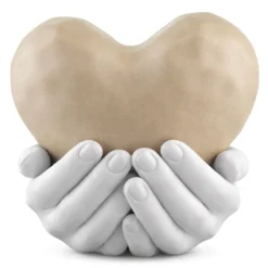 Soprammobili Moderni-Bongelli Preziosi Soprammobile mani cuore 25x24cm moderno nocciola