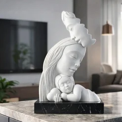 Soprammobili Moderni-Bongelli Preziosi Soprammobile moderno nascia famiglia base marmo nero