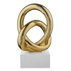 Soprammobili Moderni-Bongelli Preziosi Soprammobile moderno nodo bianco oro h26cm