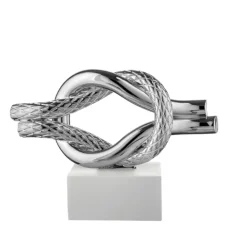 Soprammobili Moderni-Bongelli Preziosi Soprammobile nodo bianco argento 28x18cm