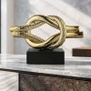 Soprammobili Moderni-Bongelli Preziosi Soprammobile nodo nero oro 28x18cm moderno