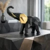 Soprammobili Moderni-Bongelli Preziosi Soprammobile scultura elefante 32x27cm nero oro