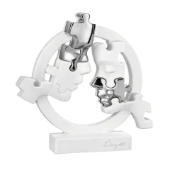 Soprammobili Moderni-Bongelli Preziosi Soprammobile scultura volti puzzle argento