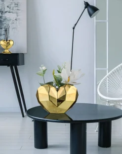 Soprammobili Moderni-Bongelli Preziosi Soprammobile vaso grande cuore design oro h20