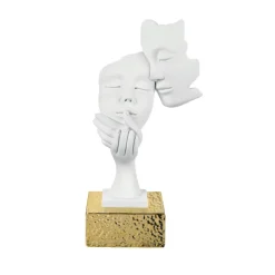 Soprammobili Moderni-Bongelli Preziosi Soprammobile volti h20cm base oro moderna