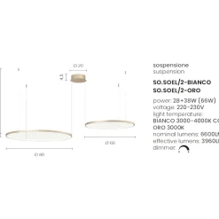 Lampadari Moderni-Ondaluce So soel 2 bianco lampadario moderno cerchi led
