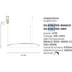 Lampadari Moderni-Ondaluce So soel 100 oro lampadario moderno cerchio led