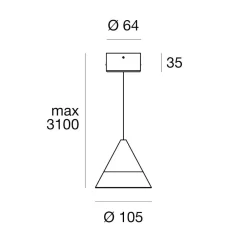 Lampade A Sospensione-Selezionato da Mazzolaluce Sospensione verdi a cono bianco led 6w 900lm 3000k ca113dwhwdi