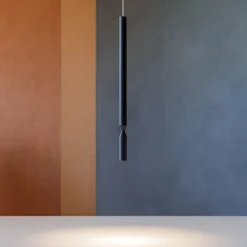 Lampade A Sospensione-Ondaluce So tubic lampada a sospensione per tavolo da pranzo cilindro nero led