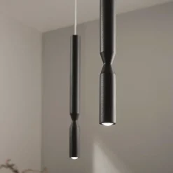 Lampade A Sospensione-Ondaluce So tubic lampada a sospensione per tavolo da pranzo cilindro nero led