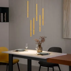 Lampadari Moderni-Ondaluce So tubic 6 lampadario oro sei luci led 3000k