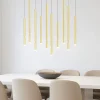Lampadari Moderni-Ondaluce So tubic 10 lampadario 10 luci sospese oro led 3000k dimmerabile