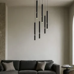 Lampadari Moderni-Ondaluce So tubic 6 luce lampadario moderno nero 6 luci led