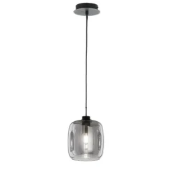 Lampade A Sospensione-Ondaluce So verve 3 lampada a sospensione vetro grigio fumo