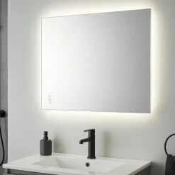 Specchi Da Parete-Selezionato da Mazzolaluce Specchiera da bagno rettangolare led touch 4000k antiappannamento