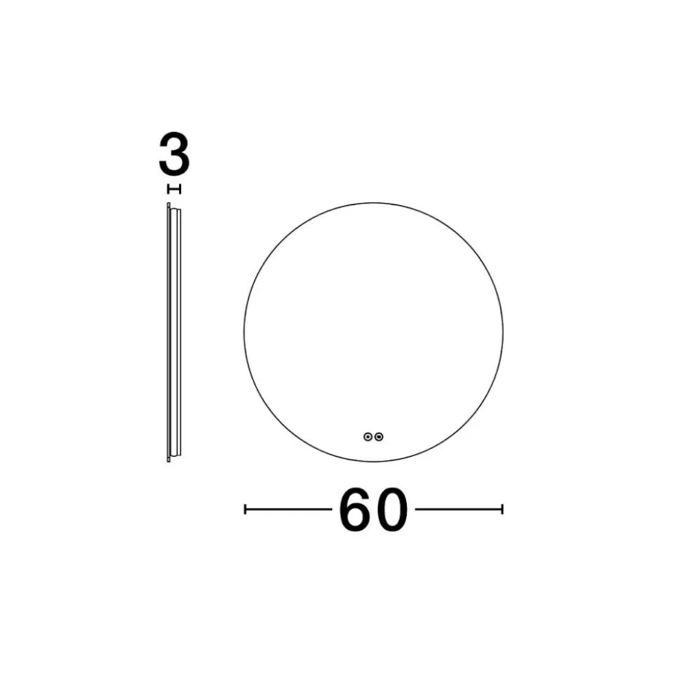 Specchi Da Parete-Selezionato da Mazzolaluce Specchio da bagno touch led 3000k ip44 anti appannamento 60cm