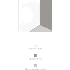 Specchi Da Parete-Selezionato da Mazzolaluce Specchio da parete 100cm design moderno per ingreso vetro marmo