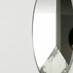 Specchi Da Parete-Selezionato da Mazzolaluce Specchio da parete 80cm per ingresso moderno fume-marmo laminato bianco