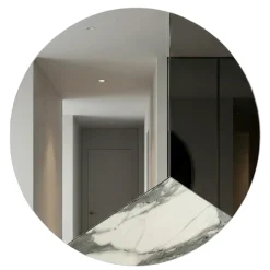 Specchi Da Parete-Selezionato da Mazzolaluce Specchio da parete 80cm per ingresso moderno fume-marmo laminato bianco