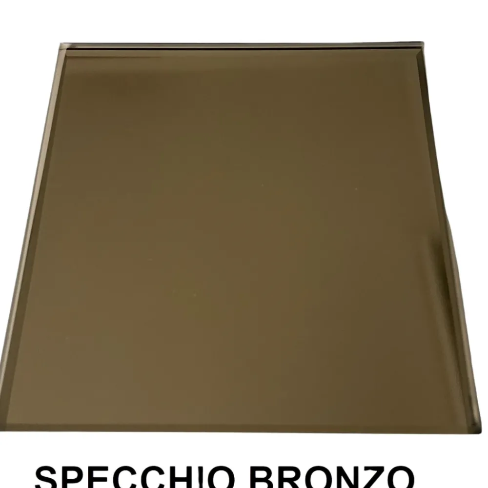 Specchi Da Parete-Selezionato da Mazzolaluce Specchio da parete 80cm quadrato vetro bronzo - marmo design