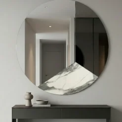 Specchi Da Parete-Selezionato da Mazzolaluce Specchio da parete 100cm rotondo design moderno fume-marmo