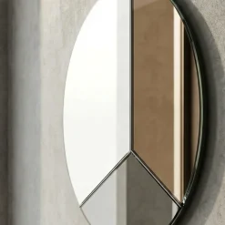 Specchi Da Parete-Selezionato da Mazzolaluce Specchio da parete 80cm rotondo moderno vetro chiaro-bronzo-fume