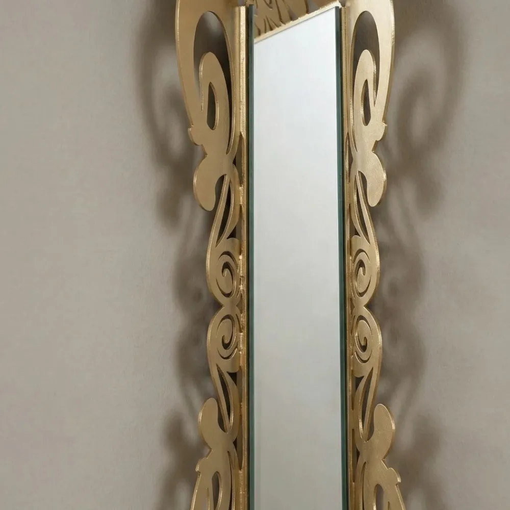 Specchi Da Parete-Selezionato da Mazzolaluce Specchio da parete design contemporaneo decorato foglia oro 80x100