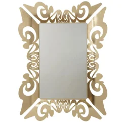 Specchi Da Parete-Selezionato da Mazzolaluce Specchio da parete design contemporaneo decorato foglia oro 80x100