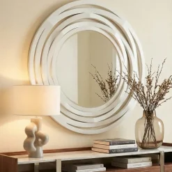 Specchi Da Parete-Selezionato da Mazzolaluce Specchio da parete design moderno metallo bianco rotondo