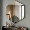 Specchi Da Parete-Selezionato da Mazzolaluce Specchio da parete esagonale 86x100 vetro chiaro bronzo fume design