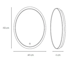 Specchi Da Parete-Vivida International Specchio da parete ovale nero 28w 3000k vivida lifering-o
