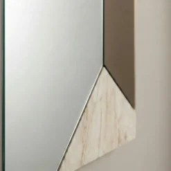 Specchi Da Parete-Selezionato da Mazzolaluce Specchio da parete quadrato 100cm bronzo - marmo laminato avorio