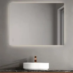 Specchi Da Parete-Selezionato da Mazzolaluce Specchio da parete rettangolare 80x60 cm touch led 3000k e antiappannamento