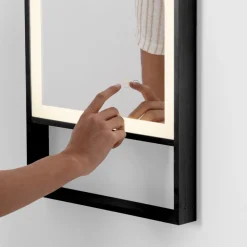 Specchi Da Parete-Selezionato da Mazzolaluce Specchio da parete rettangolare design moderno touch led 4000k nero