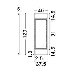 Specchi Da Parete-Selezionato da Mazzolaluce Specchio da parete rettangolare design moderno touch led 4000k nero
