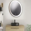 Specchi Da Parete-Vivida International Specchio da parete rotondo sabbia vivida lifering led 25w 3000k per camera da letto