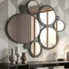 Specchi Da Parete-Selezionato da Mazzolaluce Specchio da parete 90x79 moderno per soggiorno colore fango