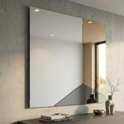 Specchi Da Parete-Selezionato da Mazzolaluce Specchio quadrato da parete 80cm design moderno fume-bronzo