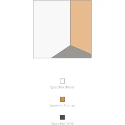 Specchi Da Parete-Selezionato da Mazzolaluce Specchio quadrato da parete 80cm design moderno fume-bronzo