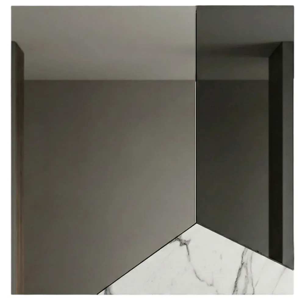 Specchi Da Parete-Selezionato da Mazzolaluce Specchio quadrato da parete 80cm design fume - marmo laminato