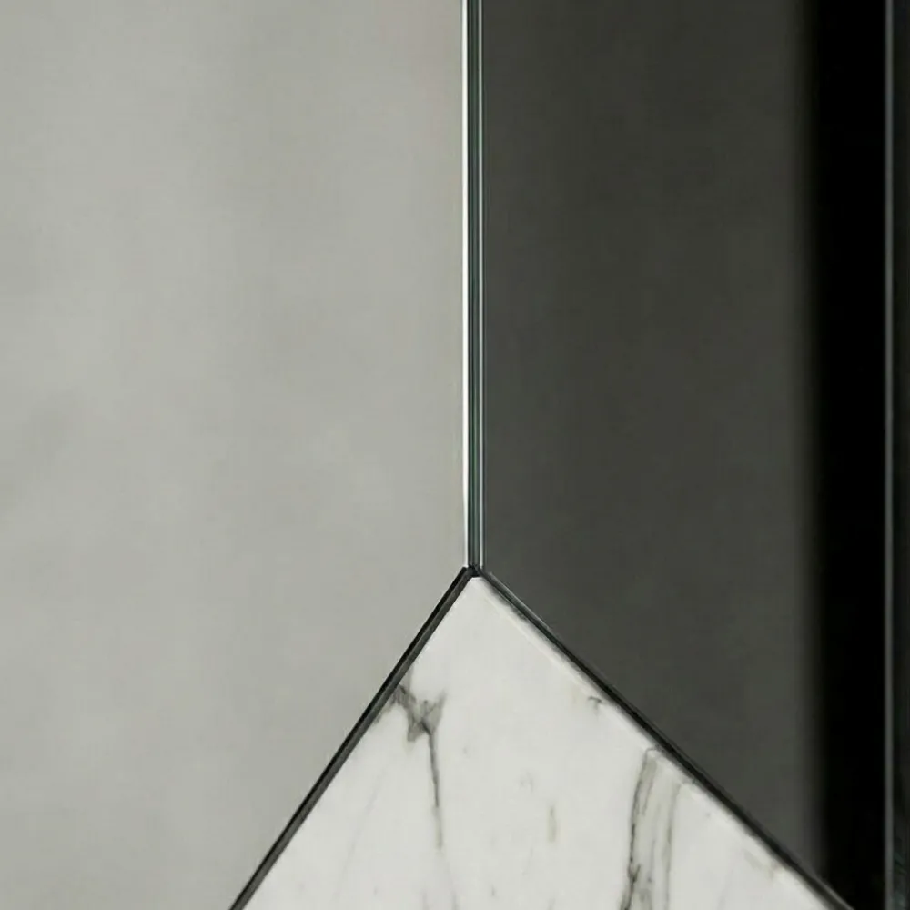 Specchi Da Parete-Selezionato da Mazzolaluce Specchio quadrato da parete 80cm design fume - marmo laminato