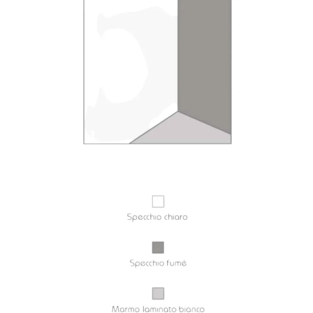Specchi Da Parete-Selezionato da Mazzolaluce Specchio quadrato da parete 80cm design fume - marmo laminato