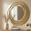 Specchi Da Parete-Selezionato da Mazzolaluce Specchio rotondo da parete design moderno metallo oro 90cm