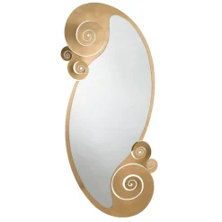 Specchi Da Parete-Selezionato da Mazzolaluce Specchio verticale da parete 130x63 design foglia oro per ingresso