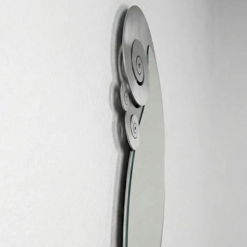 Specchi Da Parete-Selezionato da Mazzolaluce Specchio verticale 63x130 contemporaneo foglia argento per ingresso
