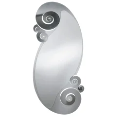 Specchi Da Parete-Selezionato da Mazzolaluce Specchio verticale 63x130 contemporaneo foglia argento per ingresso